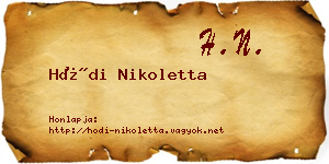 Hódi Nikoletta névjegykártya