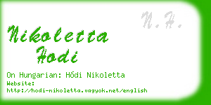 nikoletta hodi business card